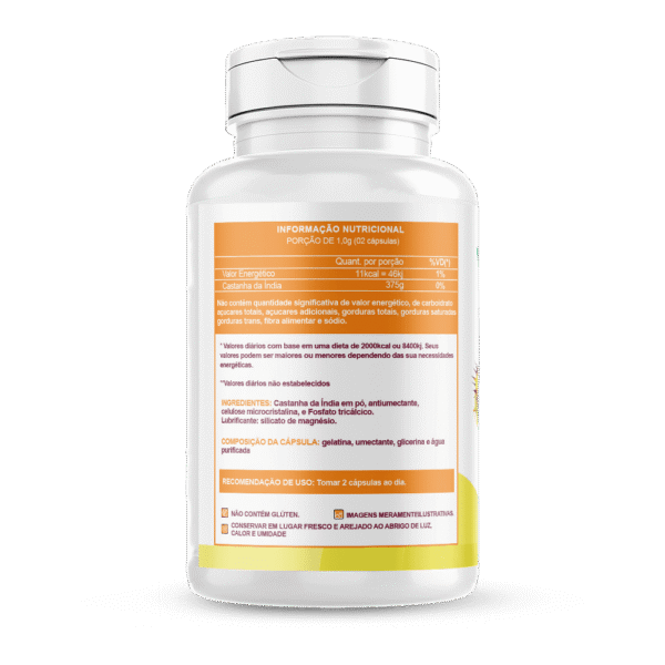 Castanha da Índia 120 cápsulas 500 mg