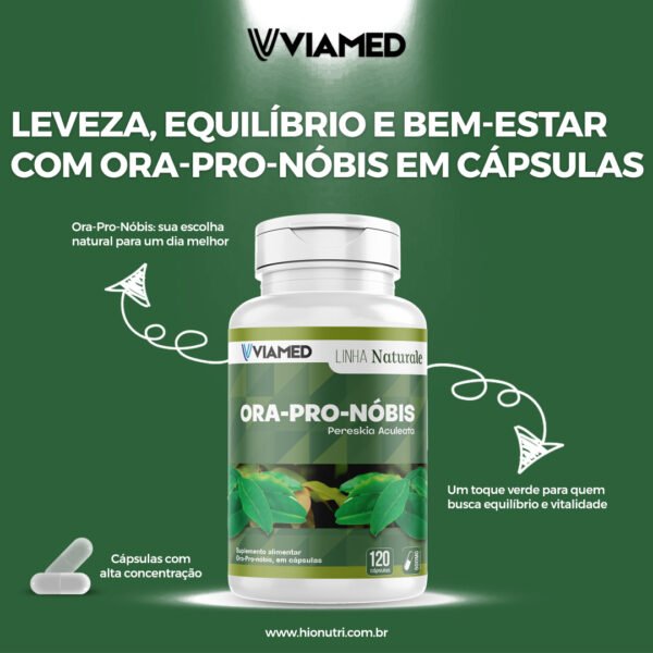 Ora-Pro-Nóbis com 120 cápsulas 500mg
