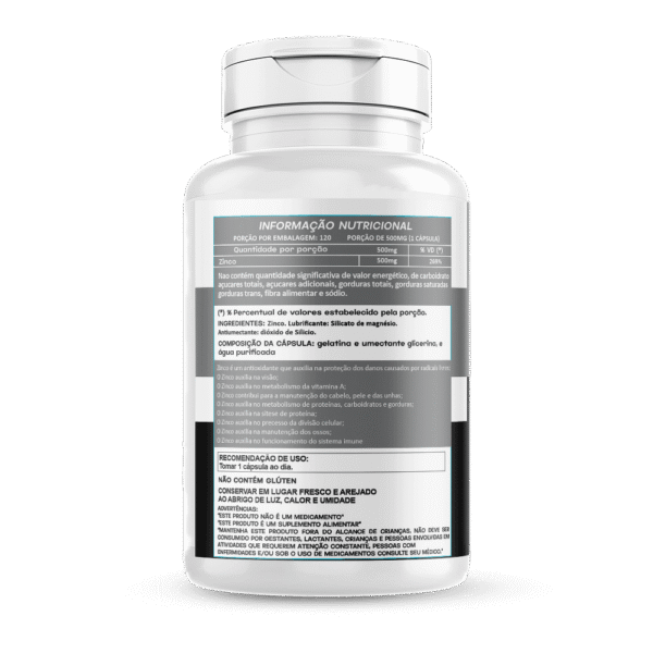 Zinco 120 cápsulas 500mg Hionutri