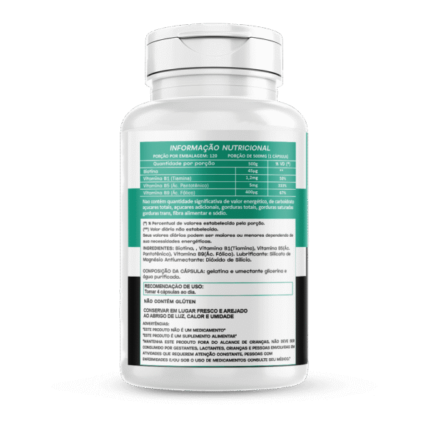 Biotina 120 cápsulas 500mg Hionutri