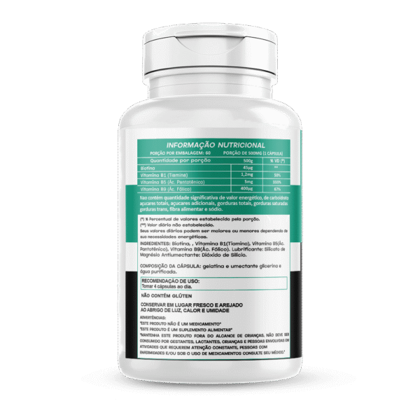 Biotina 60 cápsulas 500mg Hionutri