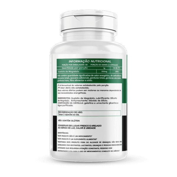 Quelato de Magnésio 120 cápsulas 500mg Hionutri