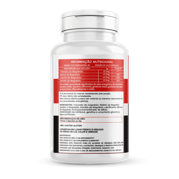 Tetra Magnésio 120 cápsulas 500mg Hionutri