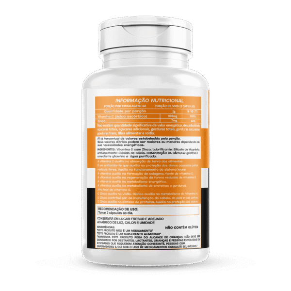 Vitamina C com Zinco 120 500mg Hionutri